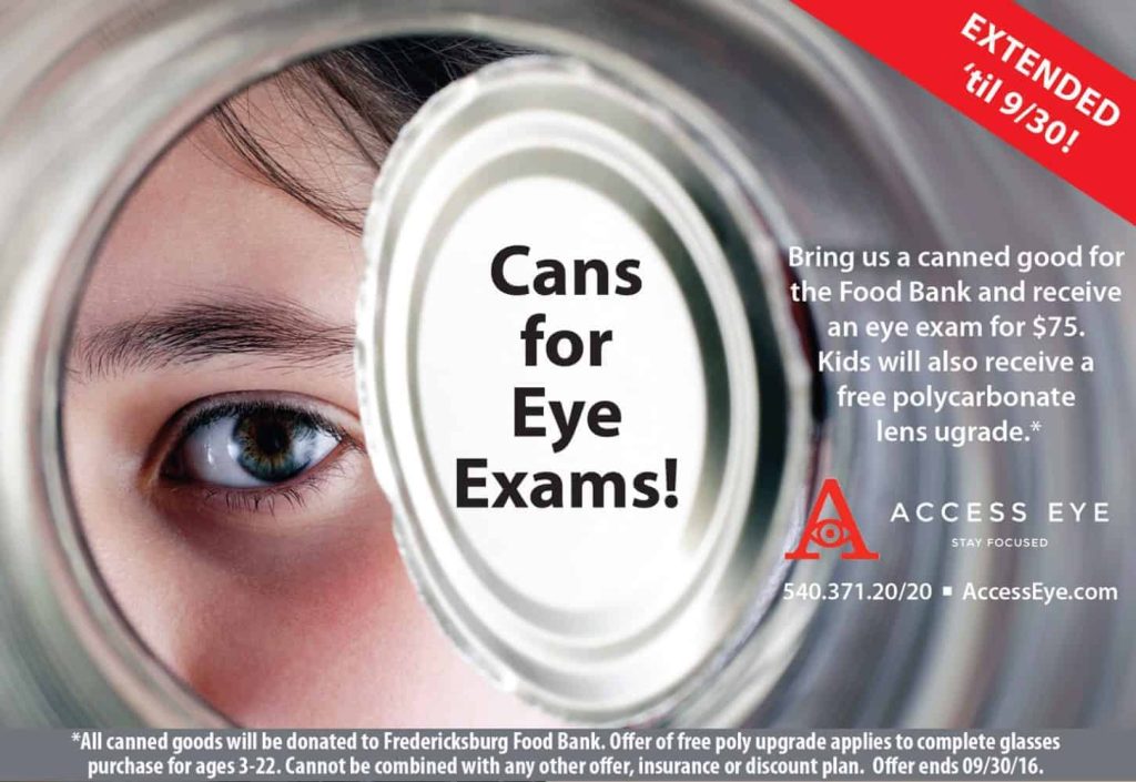 Canned Goods For Eye Exams