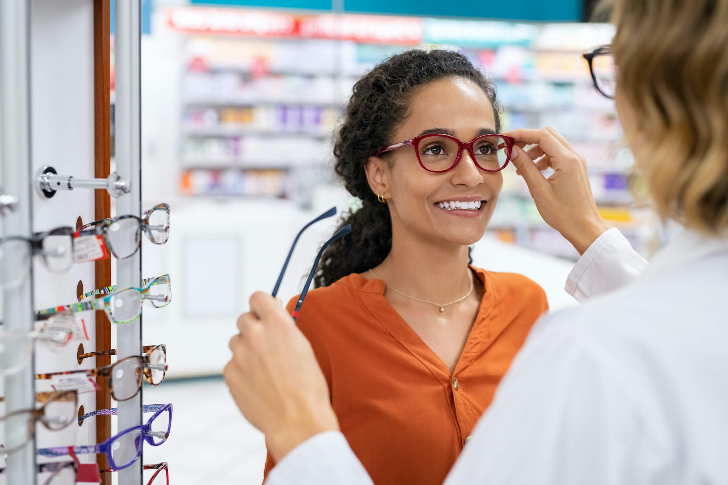 Access Eye optical boutique interior with frame displays
